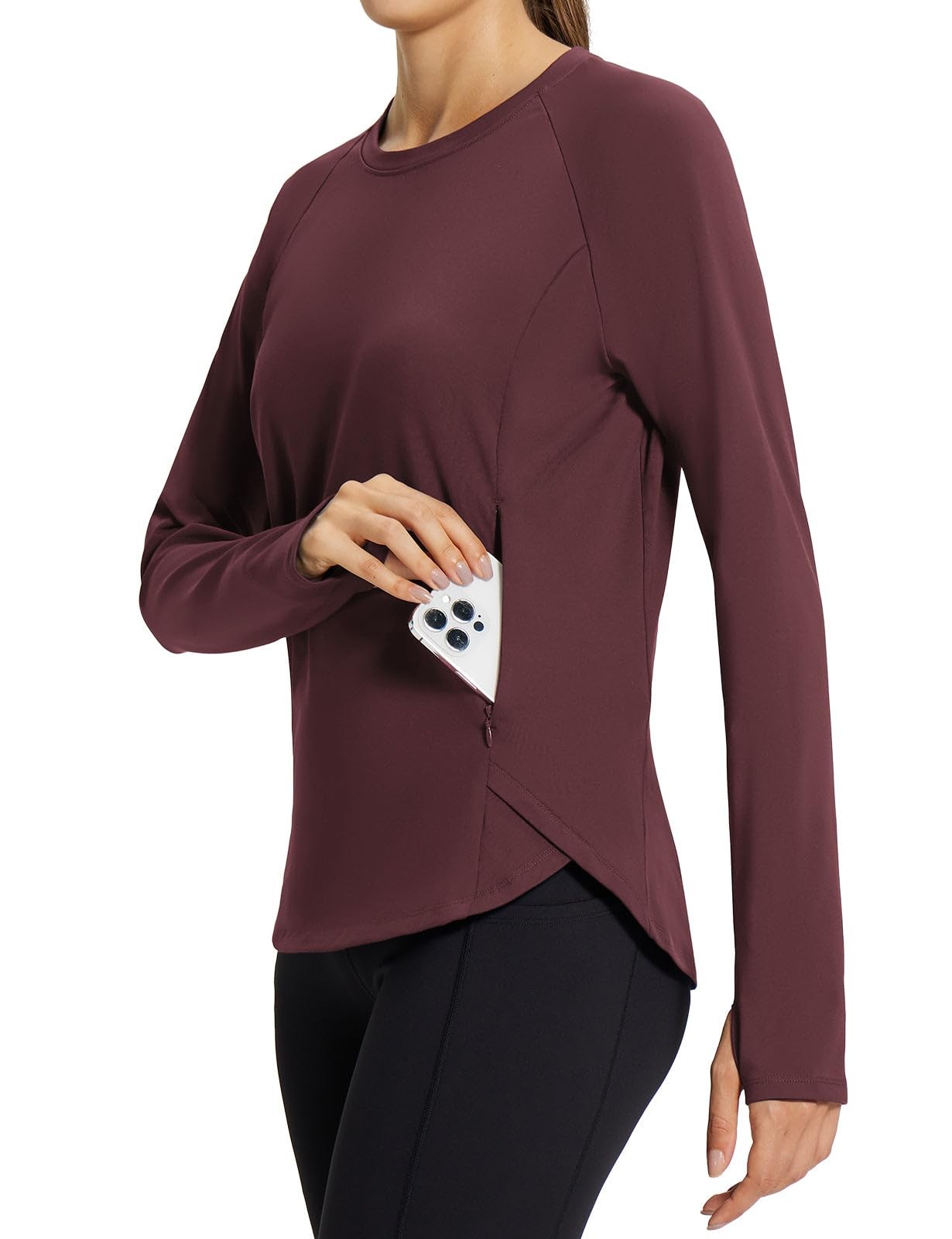 Women’s Thermal Shirts Fleece Lined Tops Long Sleeve Cold Weather Running Gea…