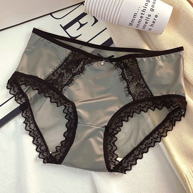 Lot 5 Packs Womens Sexy French Lace Sheer Satin Panties Briefs Cheeky Underwear