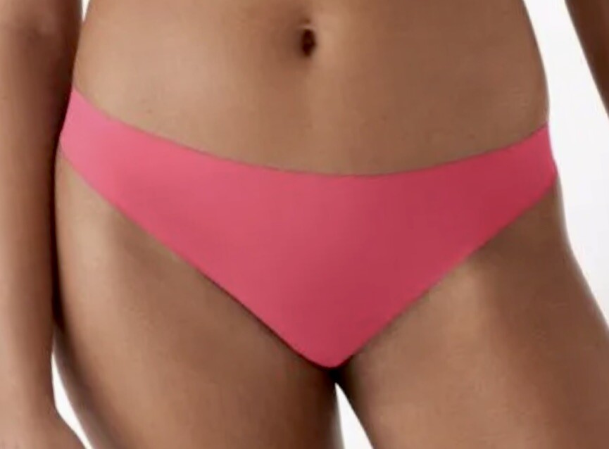 TRUE AND CO Body Raspberry Pink Thong Panty Underwear NEW Womens S 4-6 M 8-10