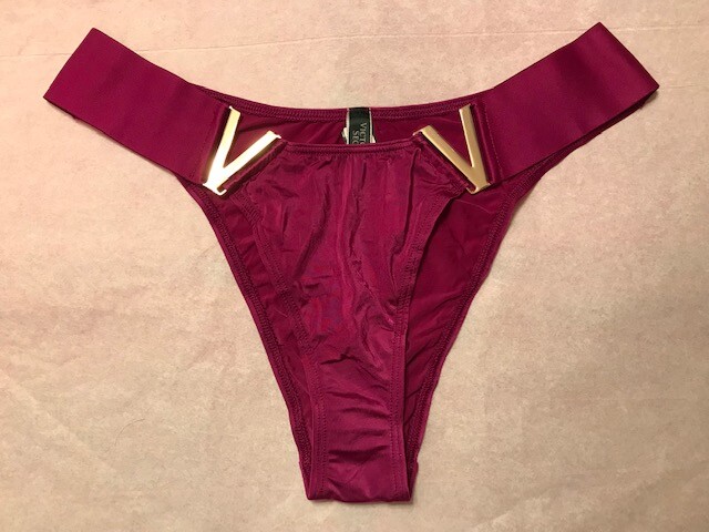 NWT VICTORIA SECRET MAGENTA METAL V BRAZILIAN CHEEKY XL XLARGE $25