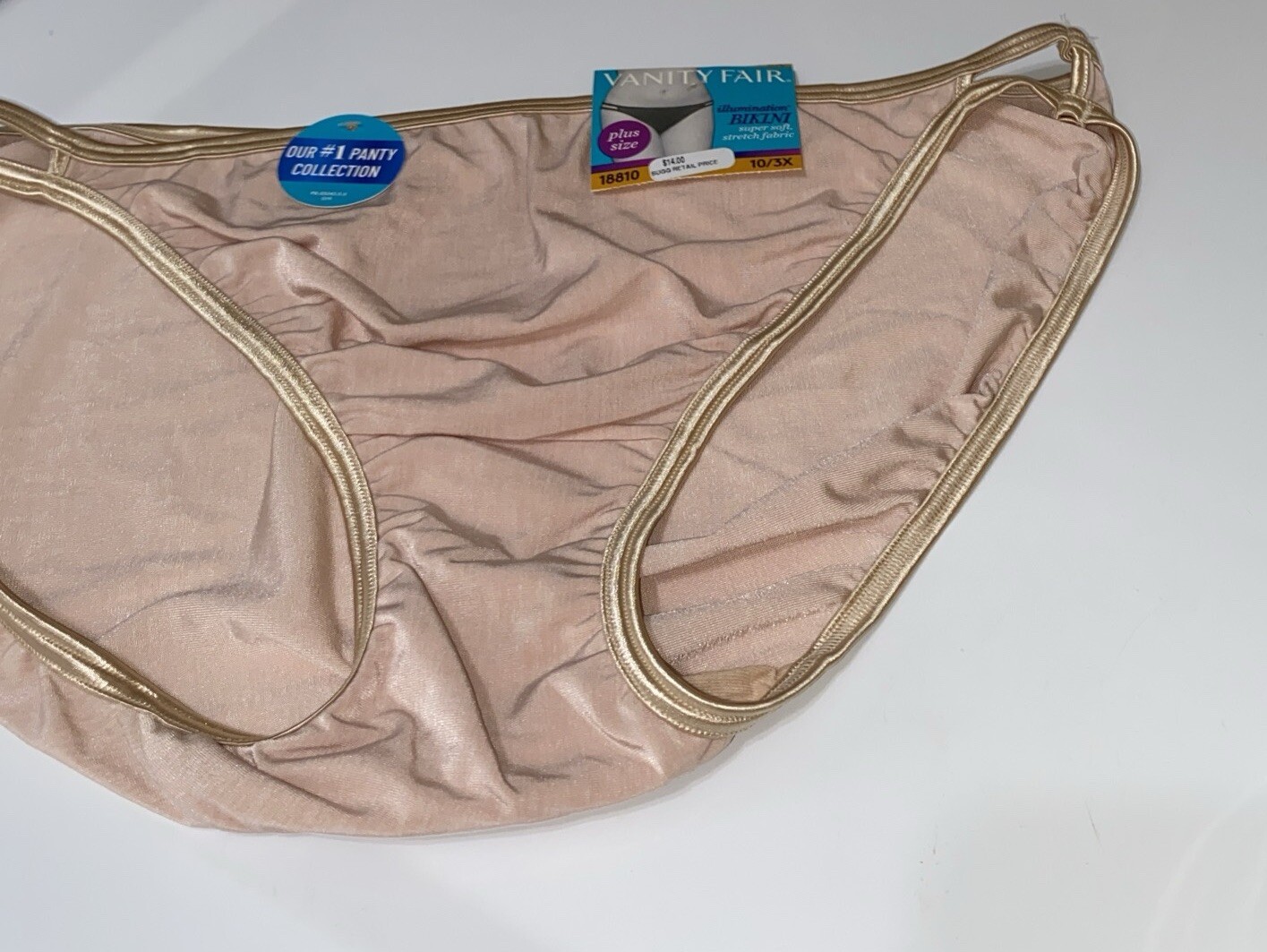 Vanity Fair Nylon panties Illumination double string bikini size 10/3XL 18810