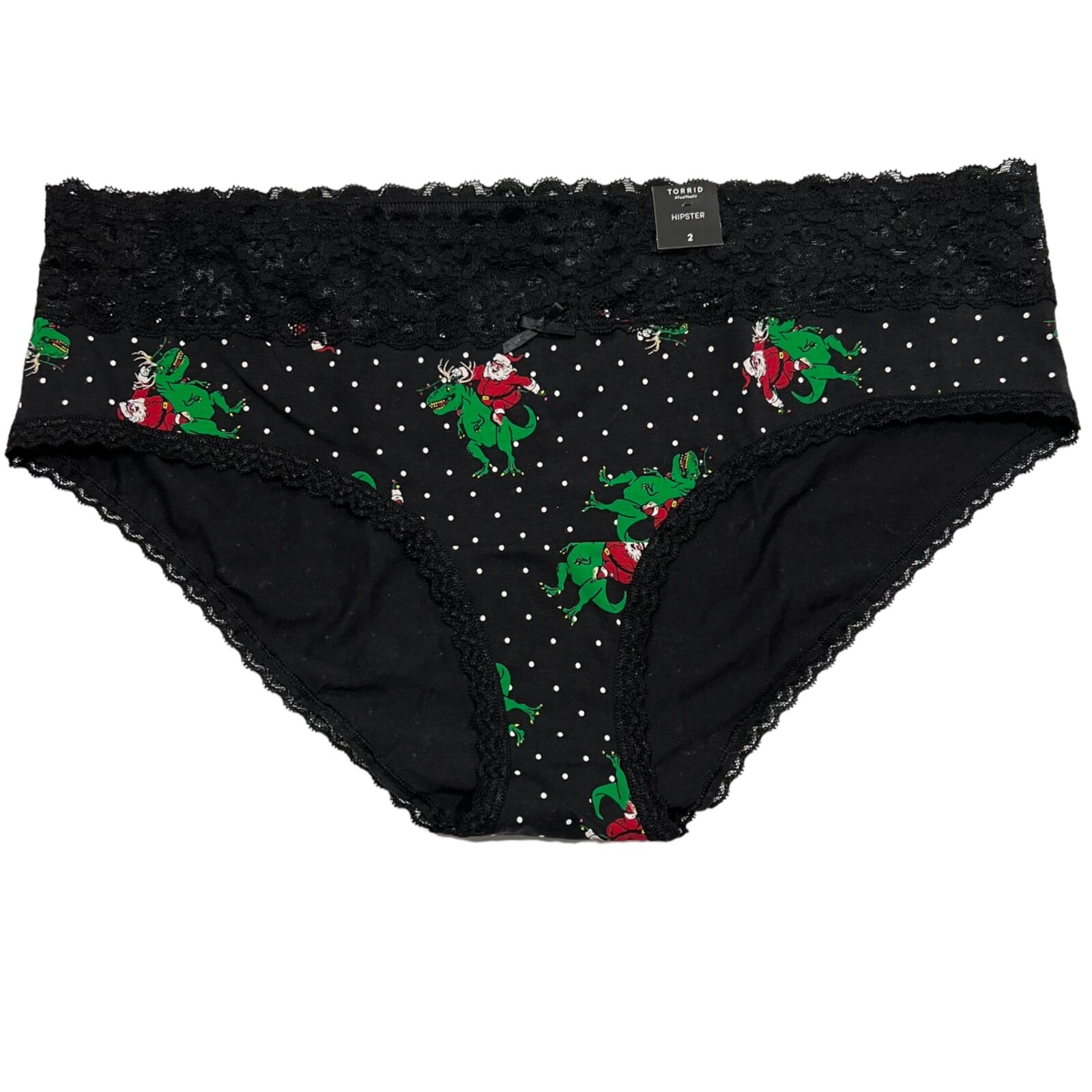 NWT TORRID Hipster Pantie Sz 0X-1X-2X-3X-4X Black Santa Dinosaurs Jersey Lace