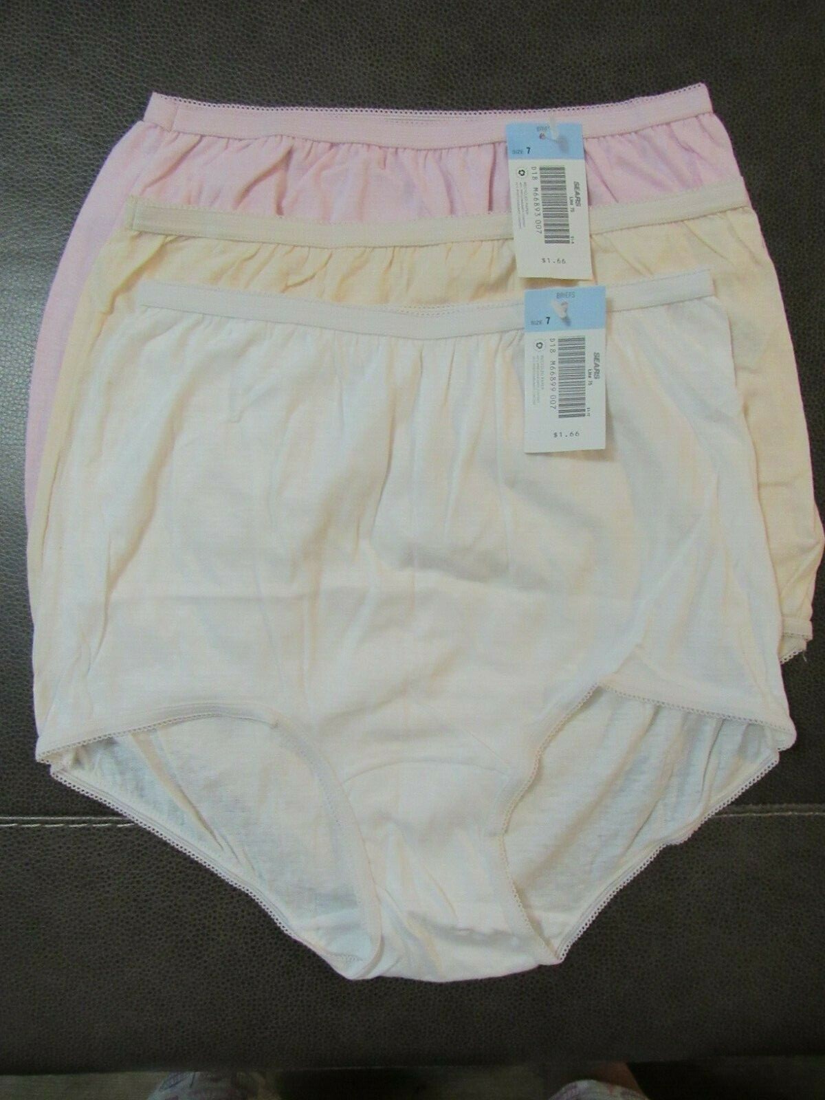 Set of 3 Granny Panties NEW! Womens 7 Cotton SEARS Missy Style Briefs 3-Colors!