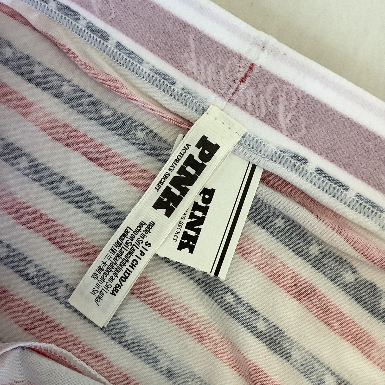 Victoria’s Secret PINK Red White Blue Print Logo Hiphugger Panties – Size S BNWT