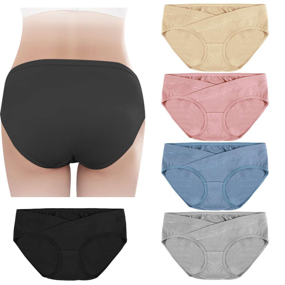 1-3Pcs Maternity Knicker Brief Low Waist Cotton Pregnant Women Underwear Panties