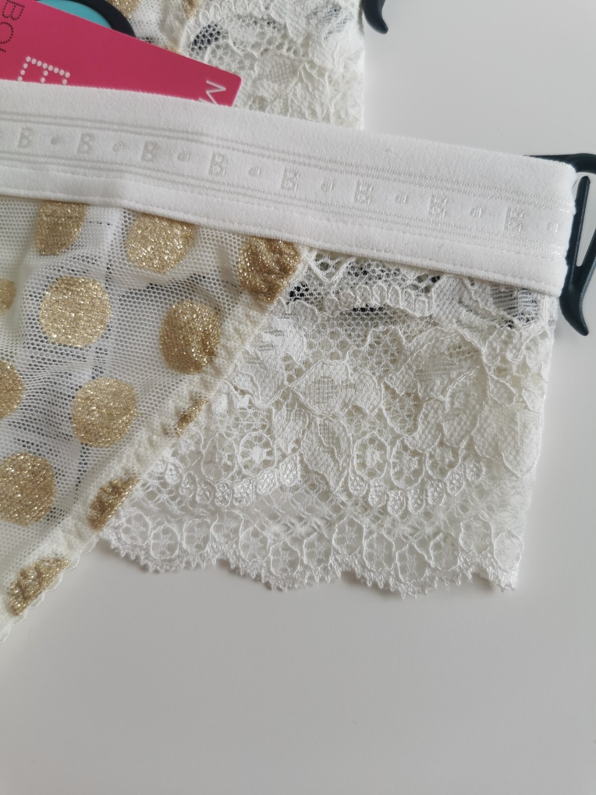 M&S B By Boutique Sparkle Spot x2 Thong Knickers, S(8-10) M(12-14),L(16-18)