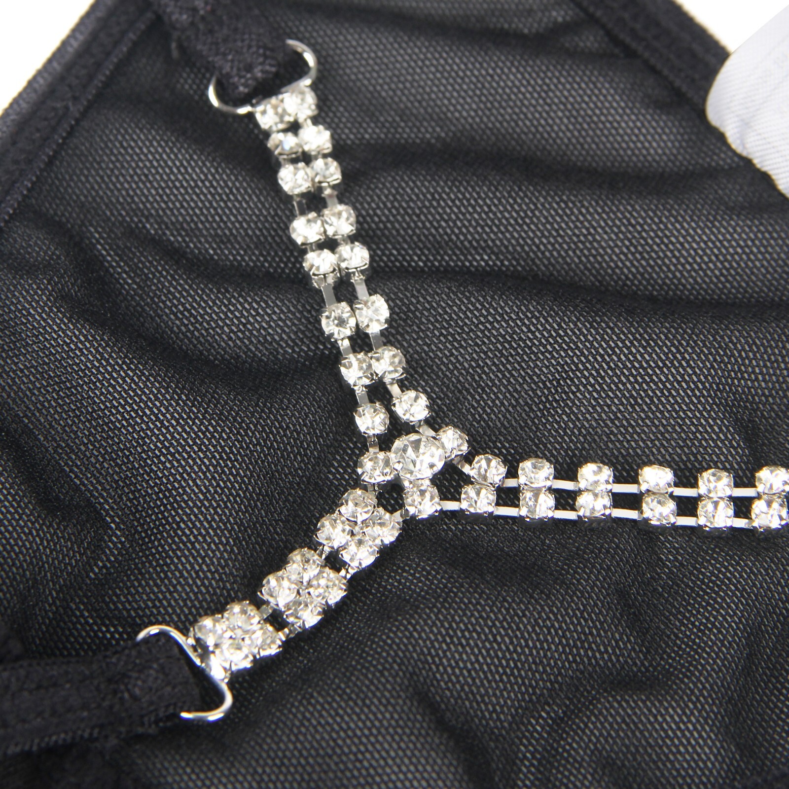 Sexy Rhinestone Thong Knickers Diamond Look G String Black Red Sizes 8 – 22 XL