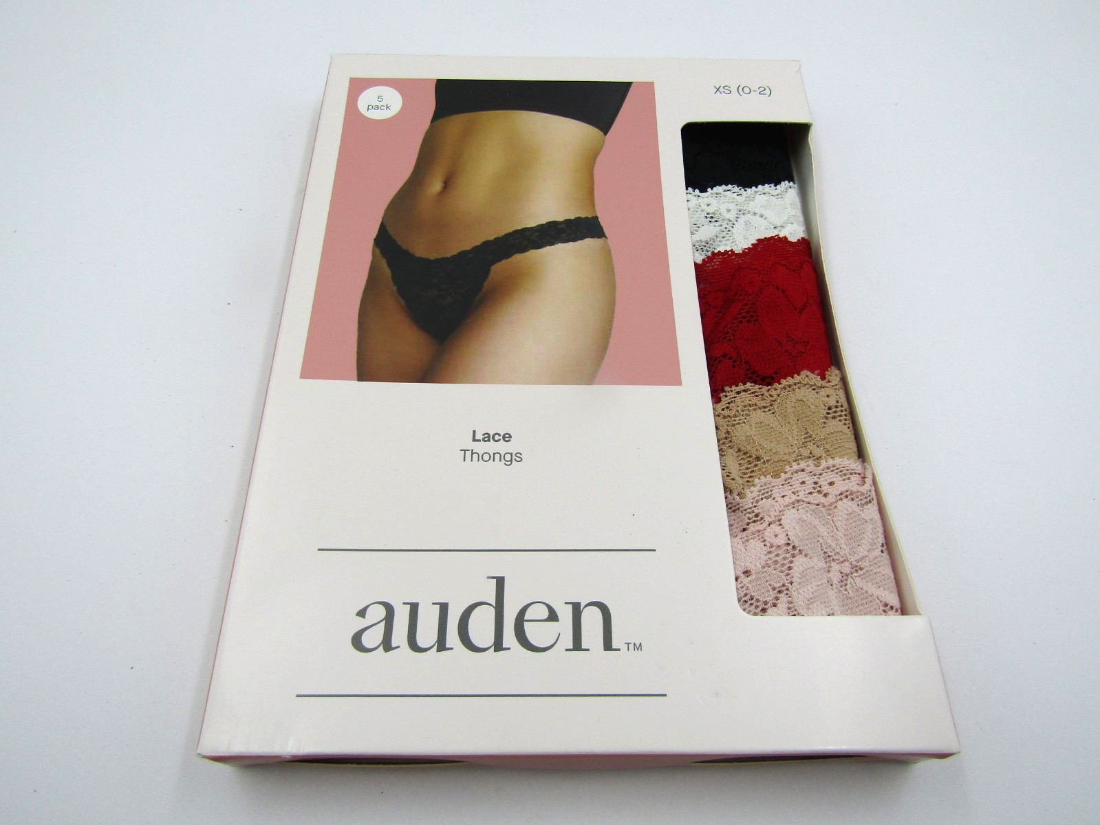 NWT Auden 5 Pack Stretchy Lace Brief Panties Colors Shown Size XSmall (0-2)