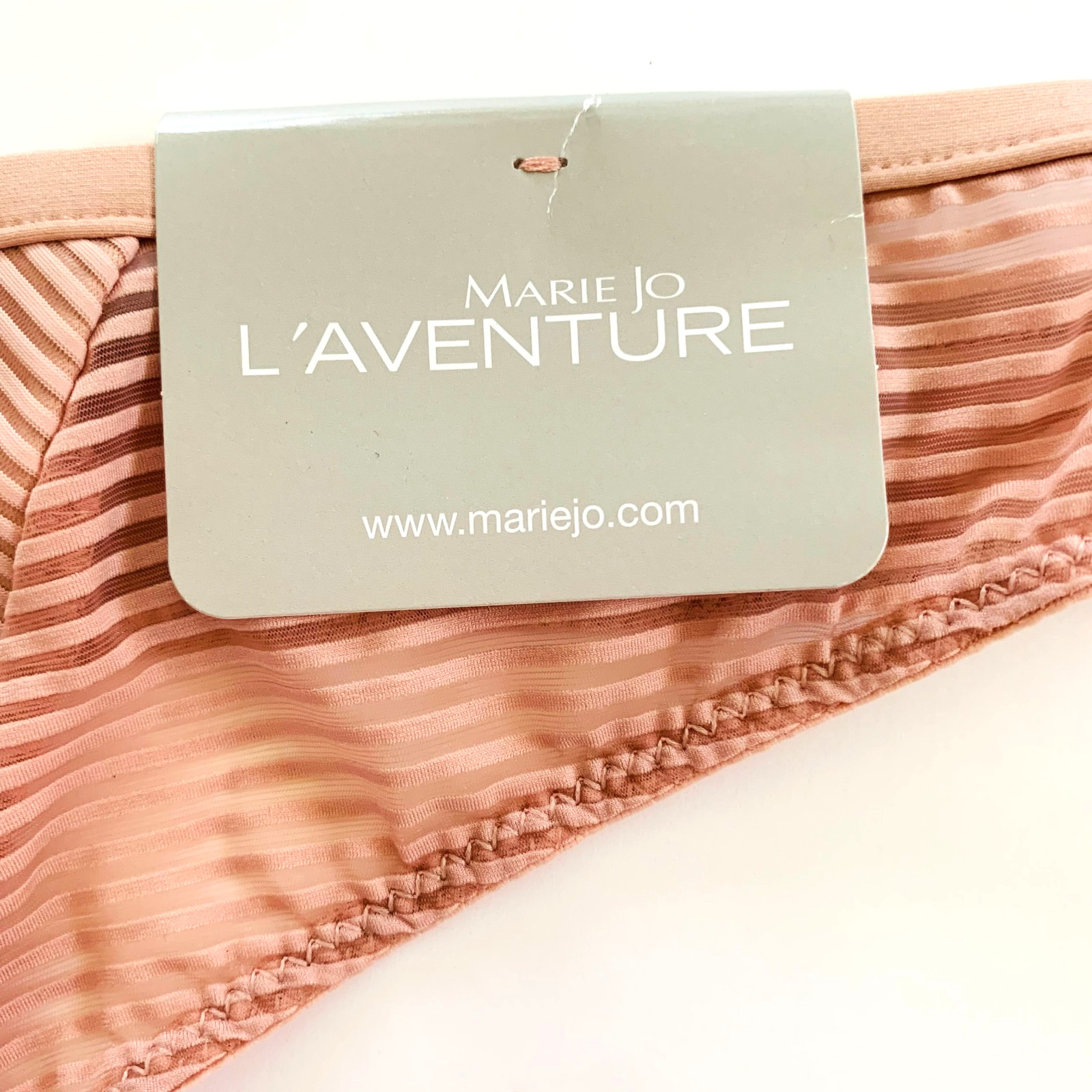 NWT Marie Jo L’Aventure Baptiste Thong Panty Small Nude Powder Rose Bow