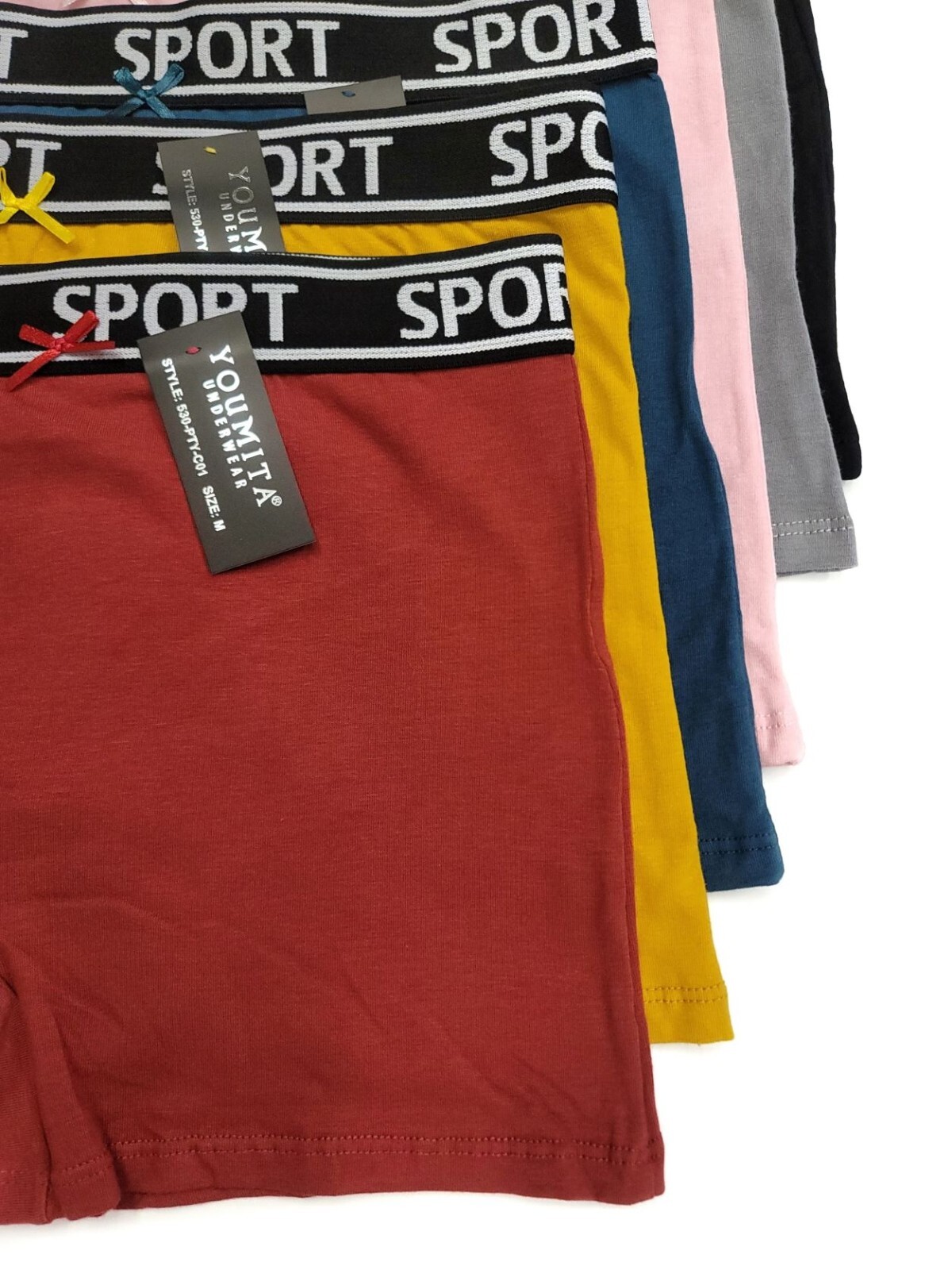 Youmita Ladies Soft Stretch Cotton High Rise Sport Boxer Brief Shorts Boyshorts
