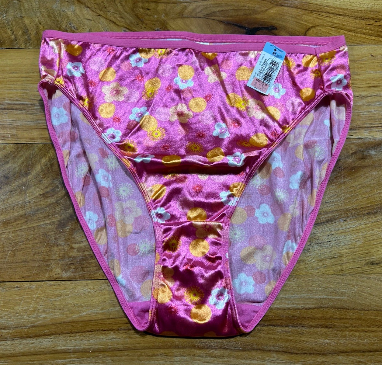 Vintage DELICATES Shiny PANTIES Hi-Cut Brief SATIN Stretch Second Skin Sz 8