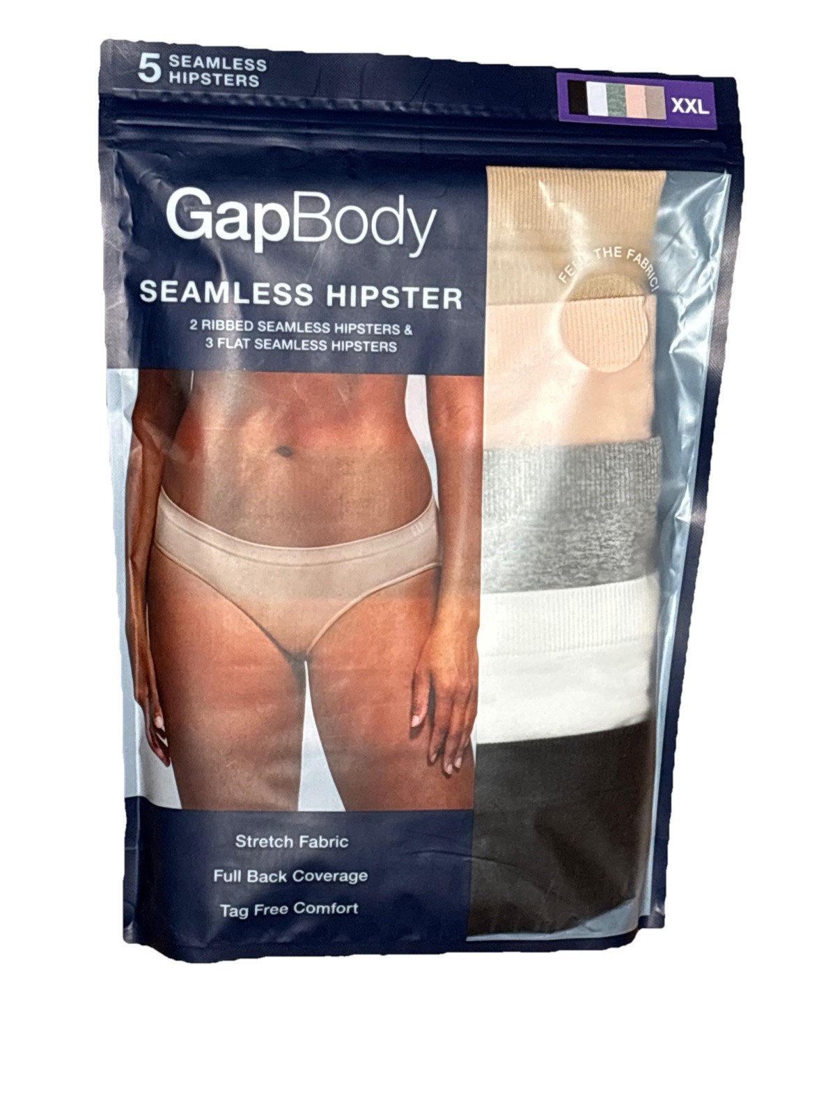 GapBody Women 5-Pack Seamless Stretch Full Back Coverage Hipster Underwear Gap