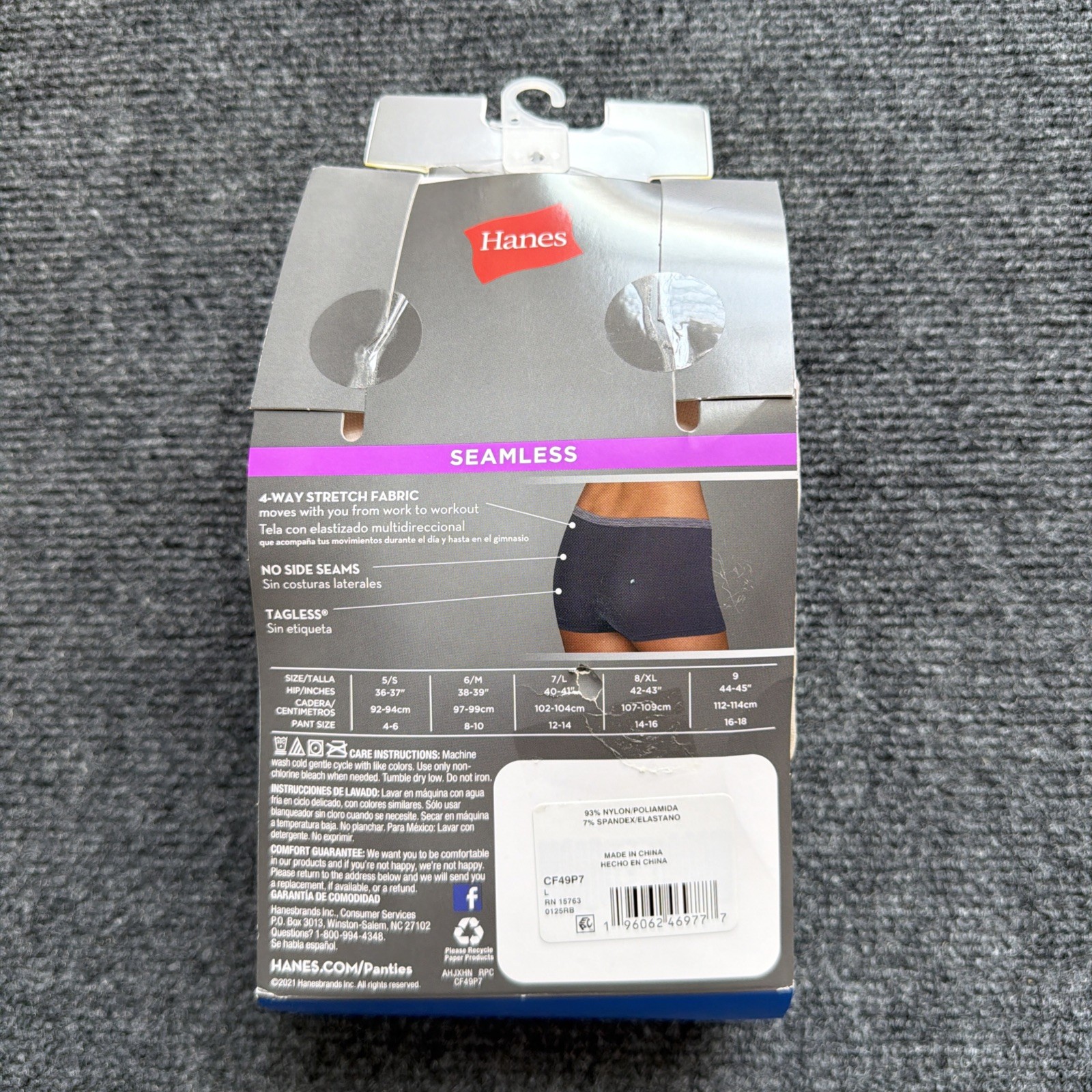 Hanes Comfort Flex Fit Seamless Tagless Stretch Boyshort Panties 6 Pack L