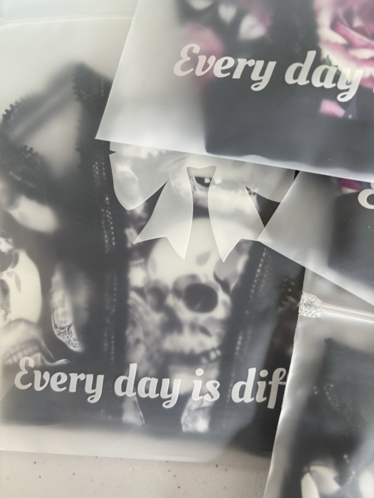 Gothic Skull & Rose “Every Day Is Different” 6 pairs med panties