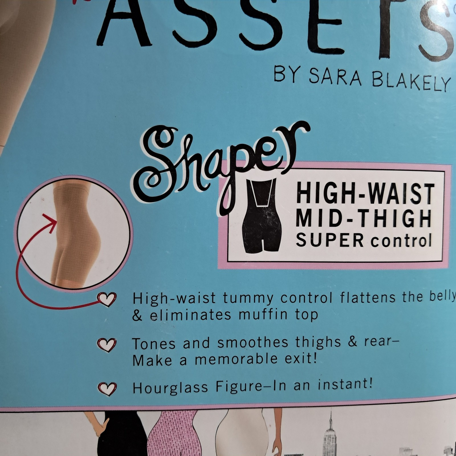 2 Assets by Spanx Shaping High-Waist Mid-Thigh Black Slimming Control NWT Sz 6