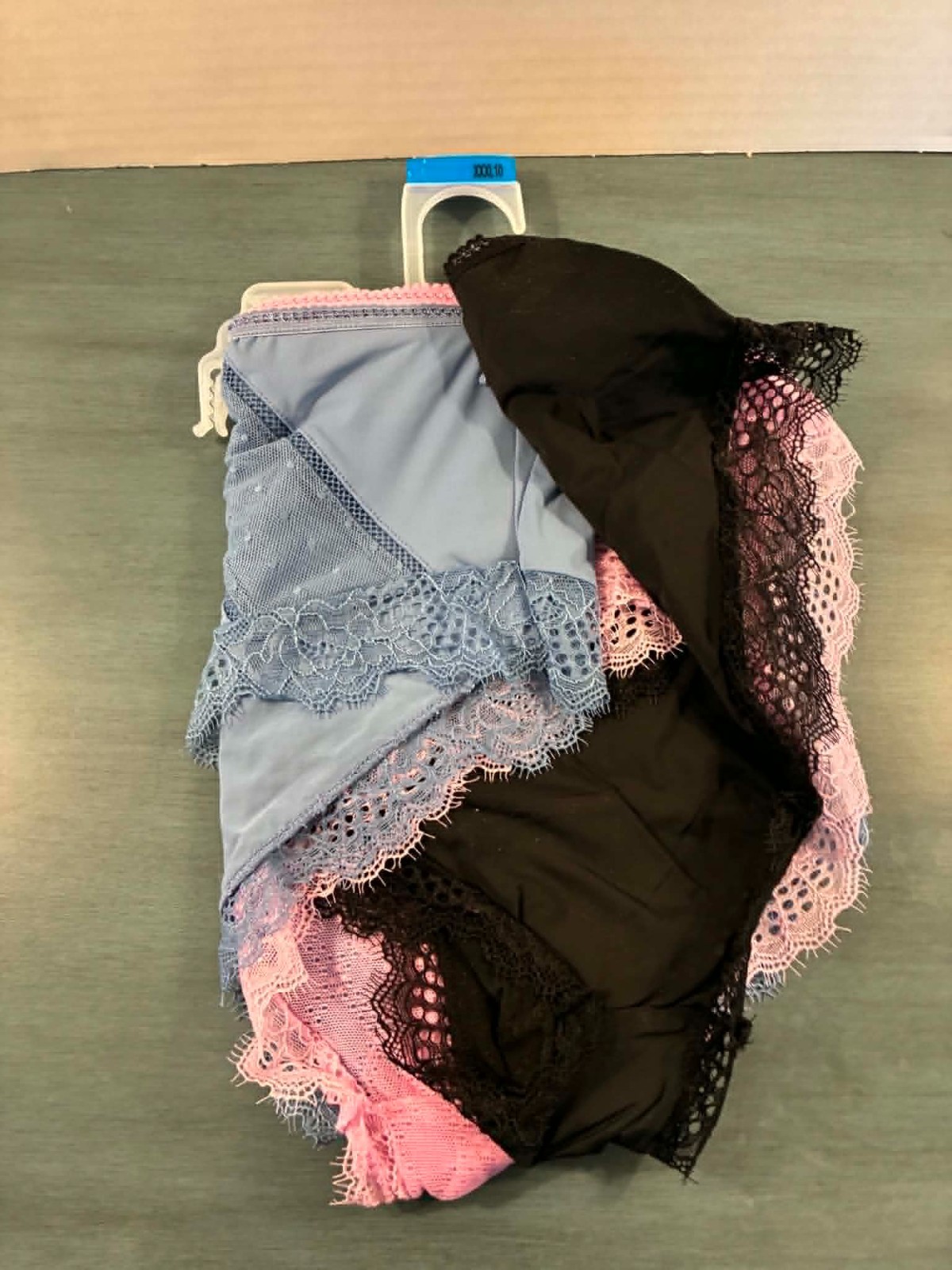 Secret Treasures Intimates Cheeky Panties 3 Lace Trim Blue Pink Black 3XL