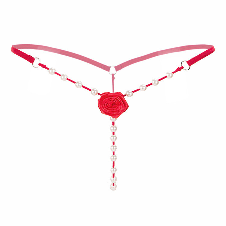Plus Size Womens Sexy Pearl Panties Crotchles Underwear Thong Lingeries Briefs