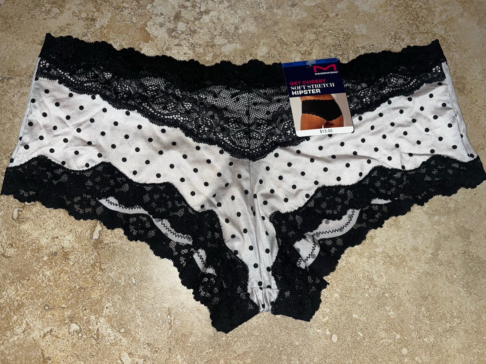 Nwt MAIDENFORM 40823 Luxurious Scalloped Lace Cheeky Hipster Panty XL 8