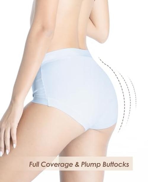Women Underwear Pack Cotton Full Coverage Large Green+nude+pink+blue+light Grey