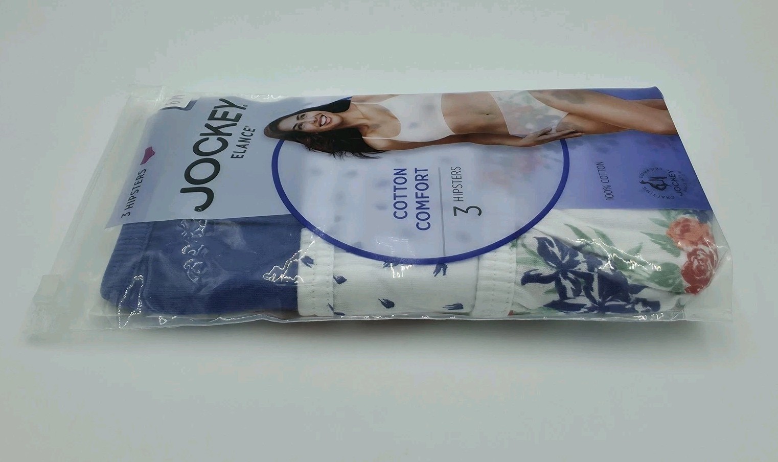 Jockey Elance Cotton Comfort Hipster Panties Womens 6/M Multicolor Floral 3 Pack