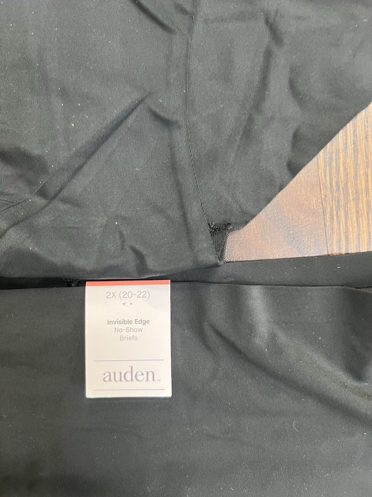 Auden Invisible Edge No-Show Seamless Stretch Brief Panties Black 2X 3-Pack