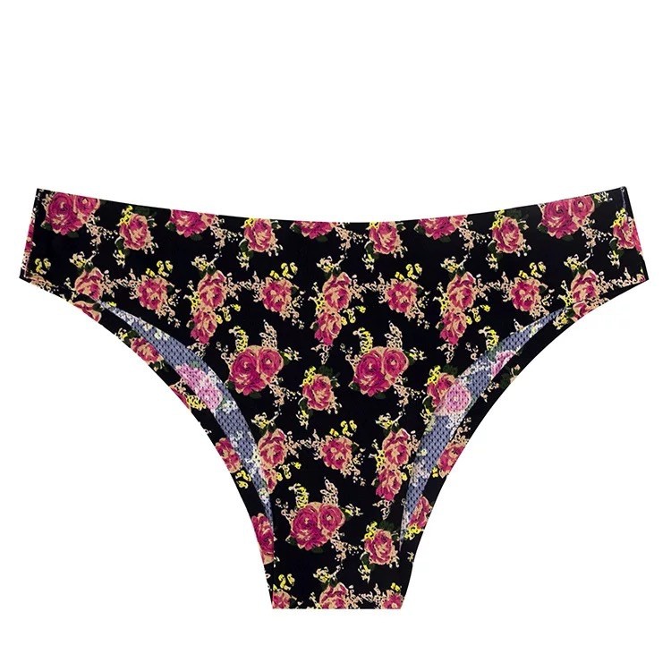 Printed Breathable Comfortable Underwear with Floral Pattern Bikini