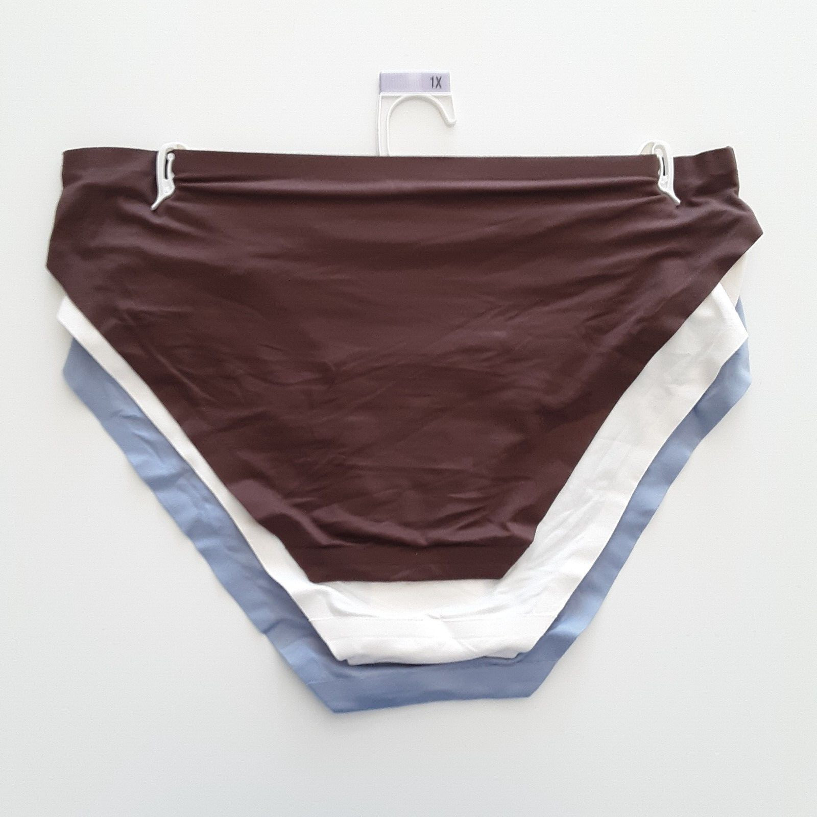 Tranquil & True Womens Size 1X Bikini Underwear Microfiber Purple Ivory 3 Pack
