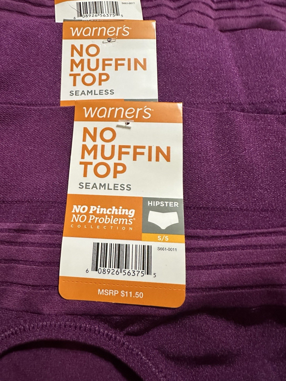 LAST AVAIL. NWT Size 5 (S) 7 Pair Warner’s No Muffin Top Hipster Panties RU0501P