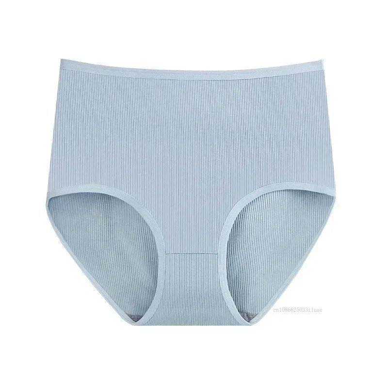 High Waist Cotton Panties Briefs Solid Breathable Soft Comfort Women Wear
