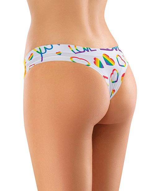 Sexy Thong Panty Rainbow Spandex Panties Mememe Pride Love Is Printed Thong