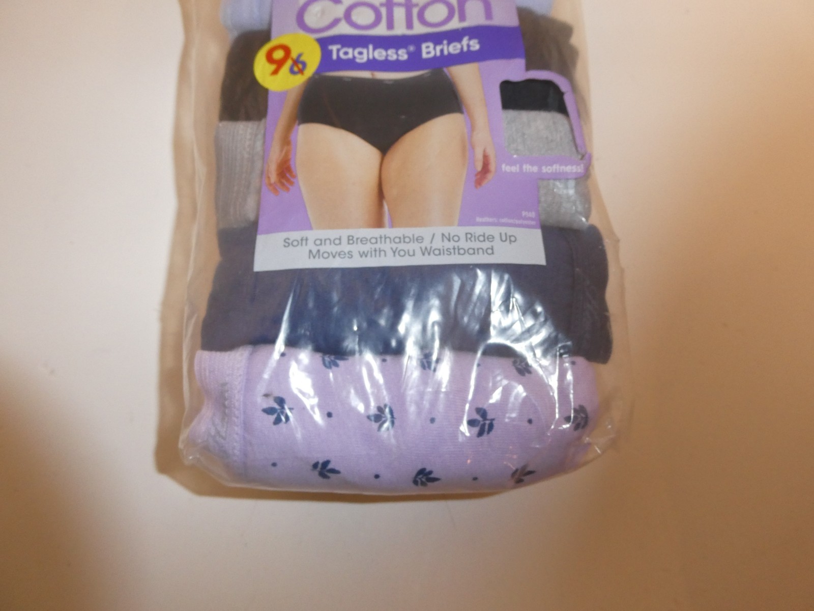 NWT Hanes 9 Pair Briefs Panties Soft Breathable Cotton Multi Colors Size 6/M