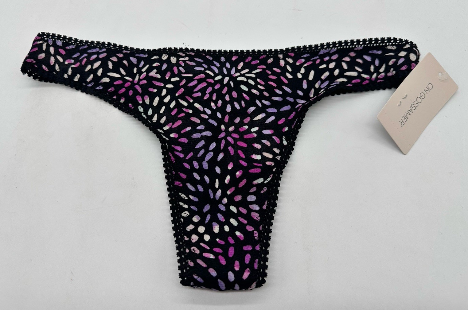 NEW On Gossamer Womens Printed Mesh Hipster Thong Size X-Small/Small XS/S NWT