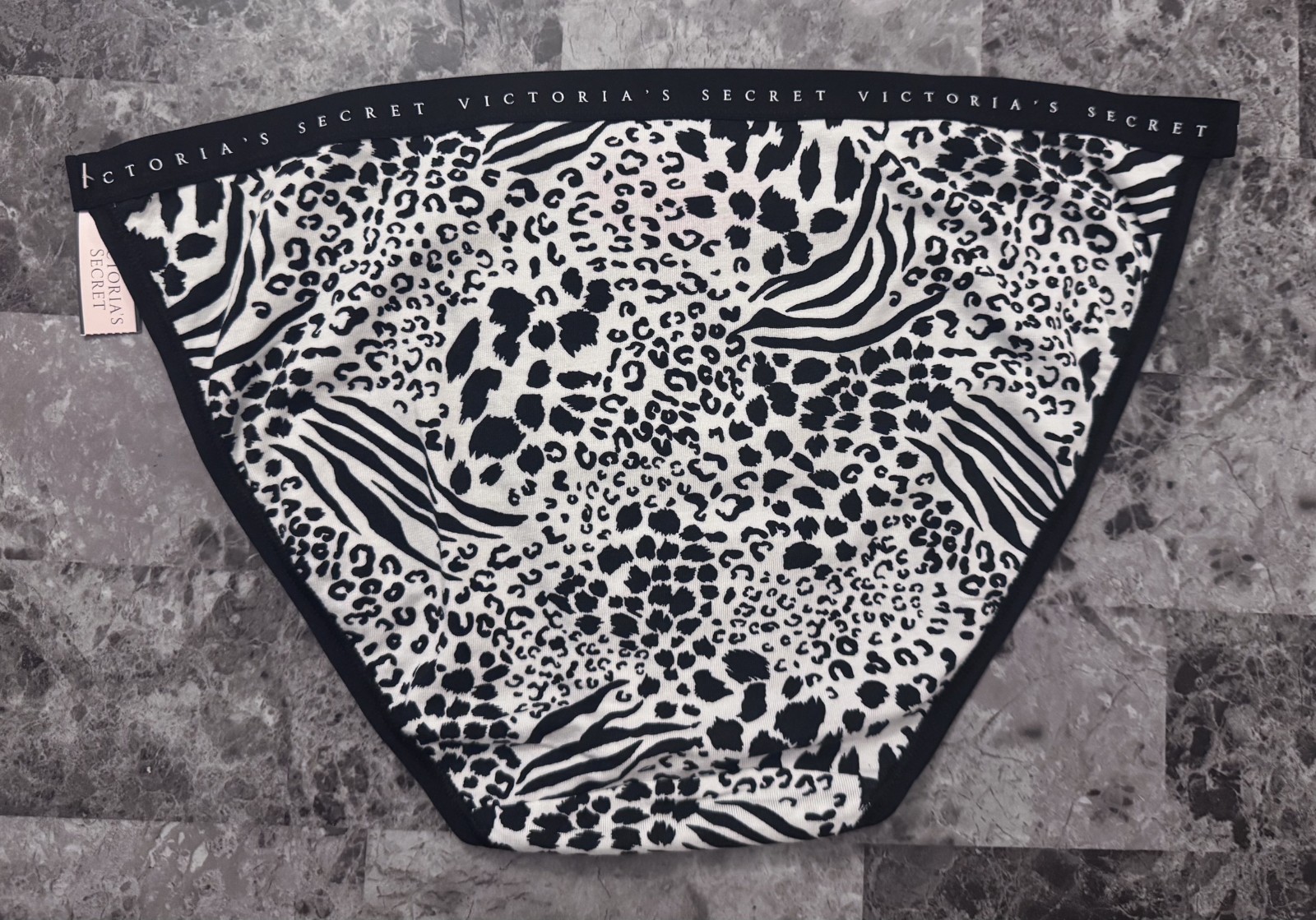 VICTORIA’S SECRET XL LEOPARD ZEBRA LIGHTWEIGHT BAND RARE STRING BIKINI PANTIES