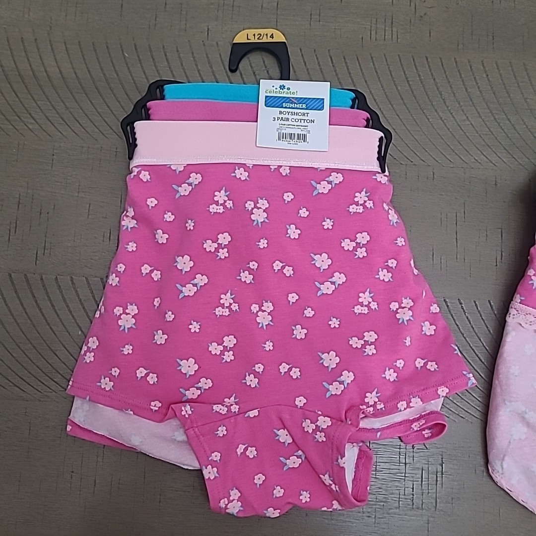 Panty Set Includes 3 Boyshort, 3 Hipster, 3 Bikini, 3 Thong Size L(12/14) NWT