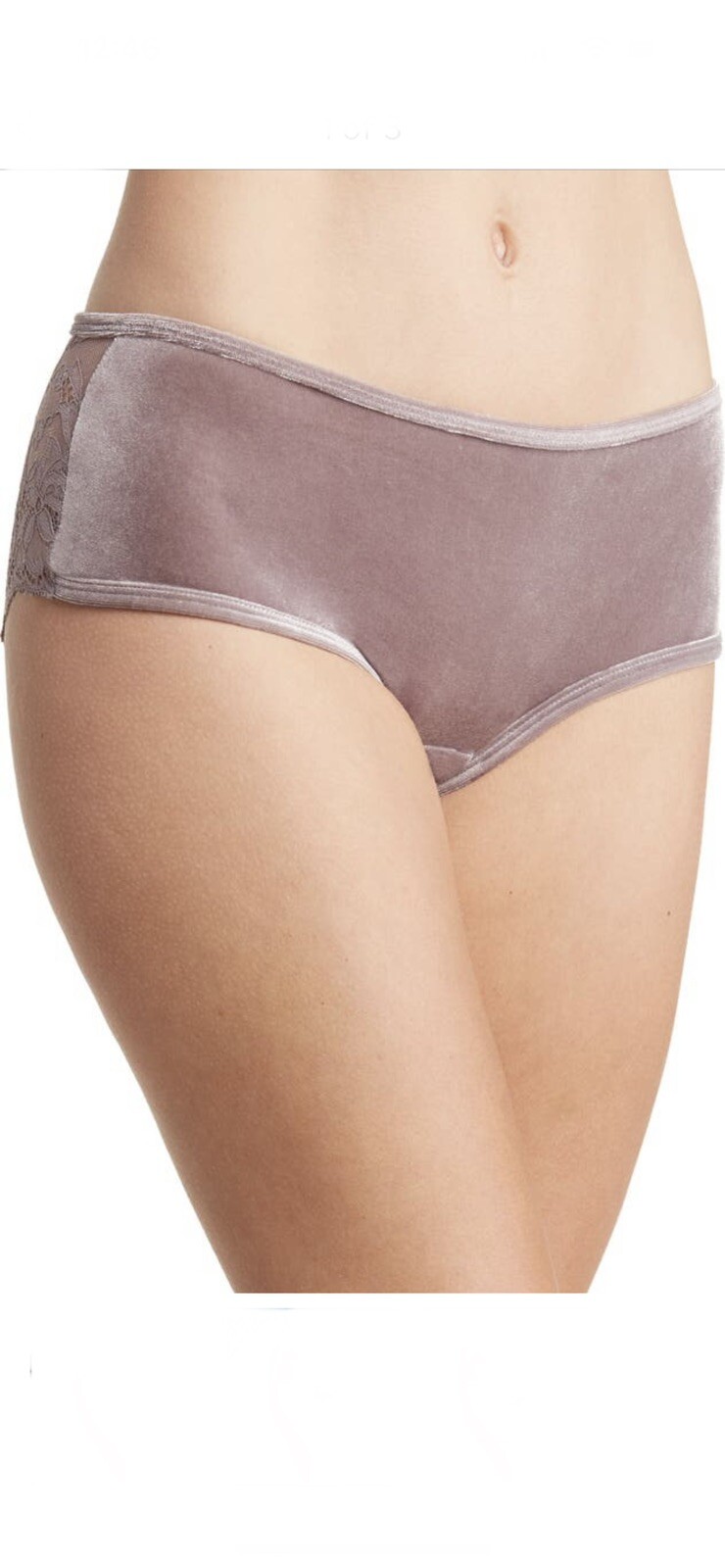 Nordstrom’s Wishlist Women’s Velour Lace Panty Lingerie, Lilac Purple, Sz Large