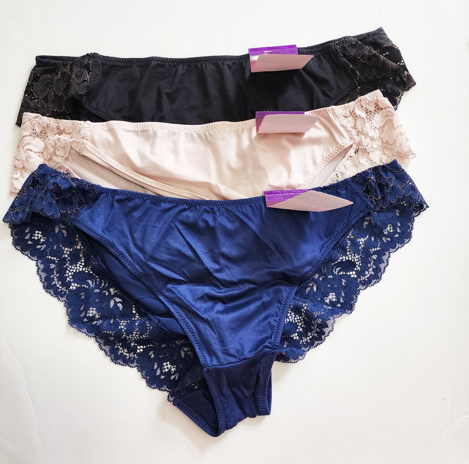3 Maidenform Comfort Devotion Lace Back Tanga Underwear Multi 40159 Sz 9/2XL-NWT