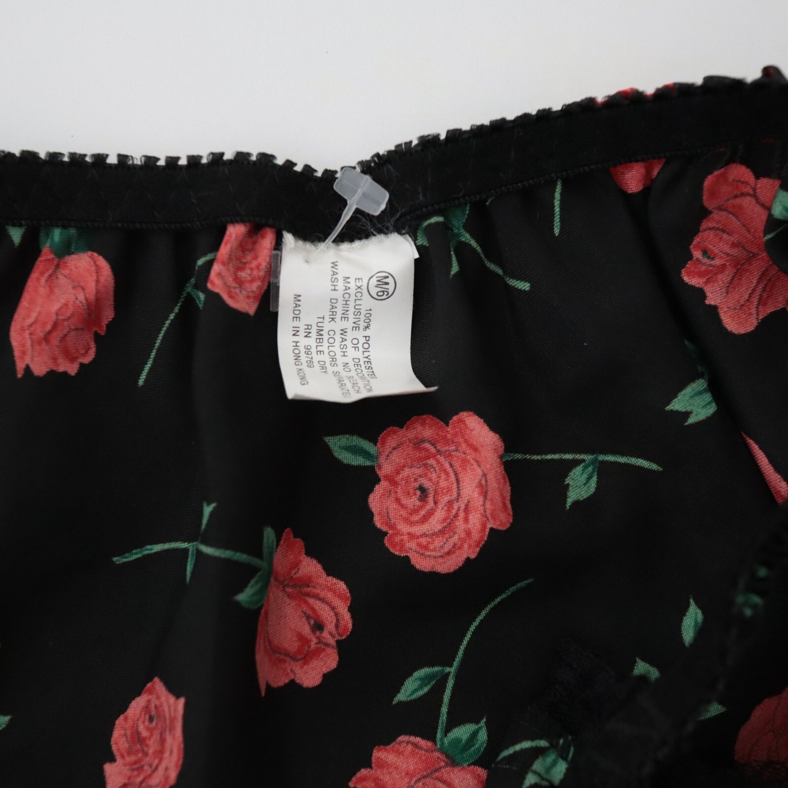 2 NEW VTG 90s Y2K Floral Polyester Satin String Bikini Panty Lot MEDIUM