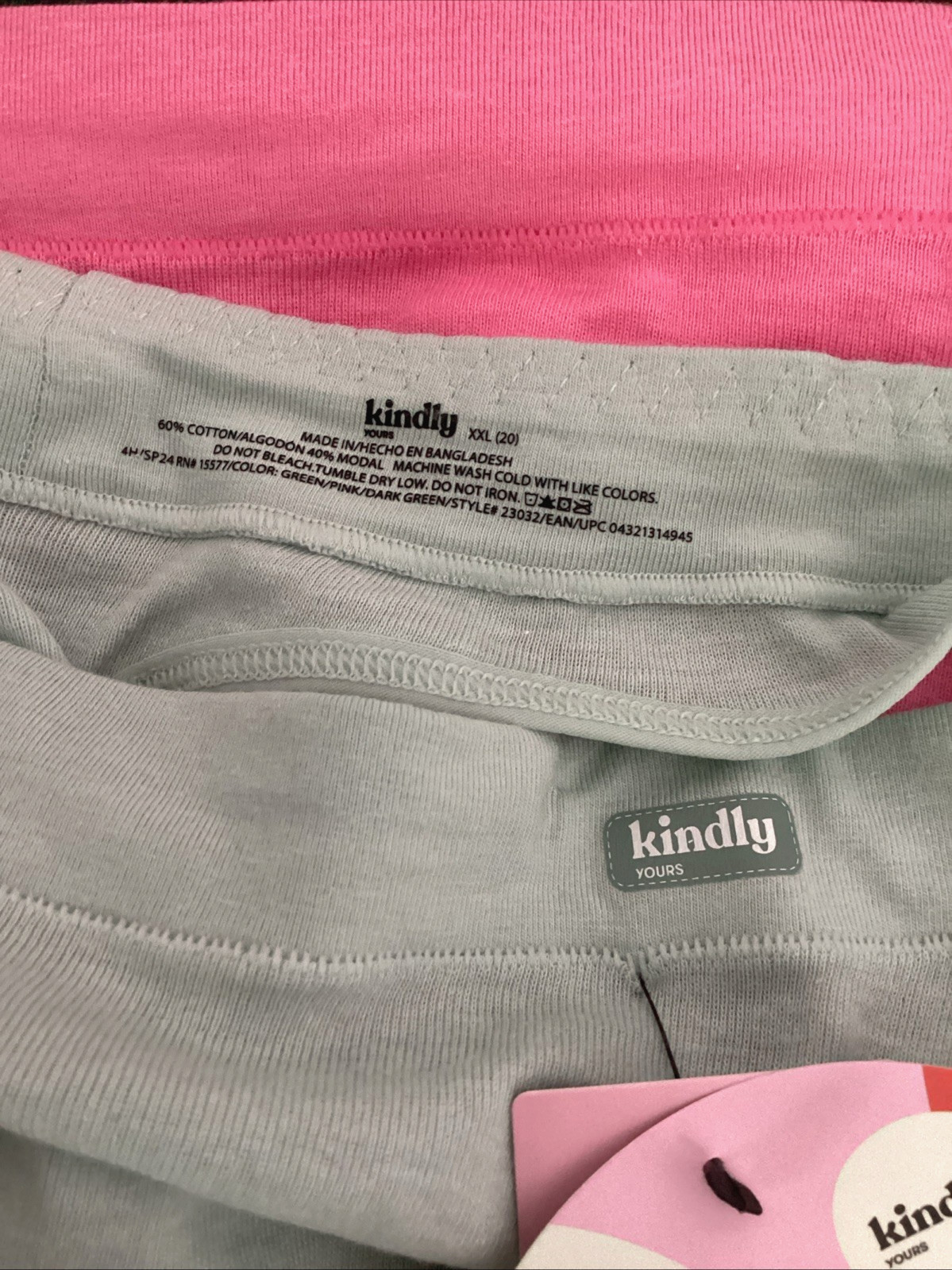 KINDLY YOURS 3-Pack SUSTAINABLE COTTON THONG Panties Sz. 2XL *