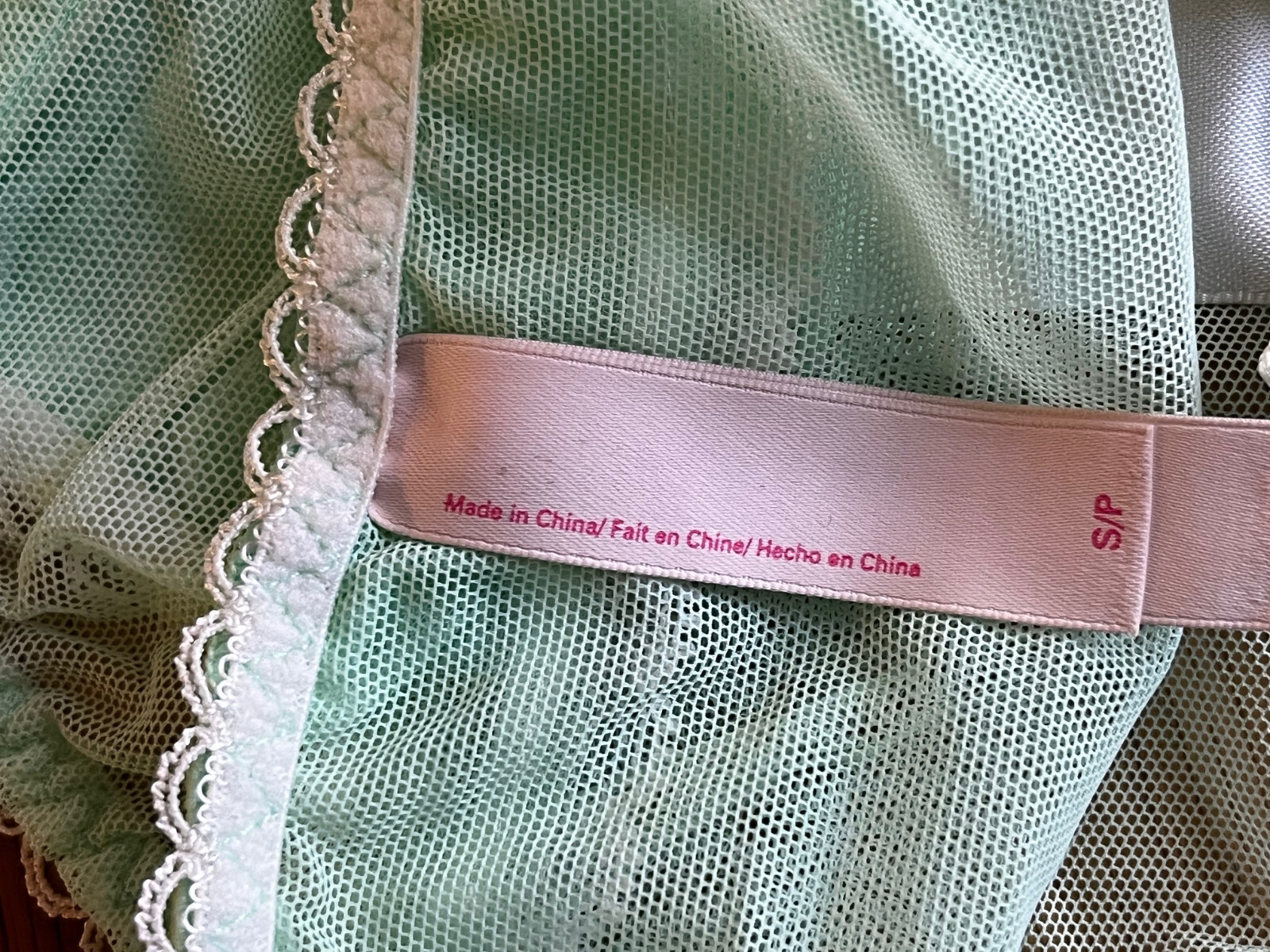 VICTORIA’S SECRET S/P Ultra Sheer Sea Foam Satin Bow Bikini Panties NWOT #70817
