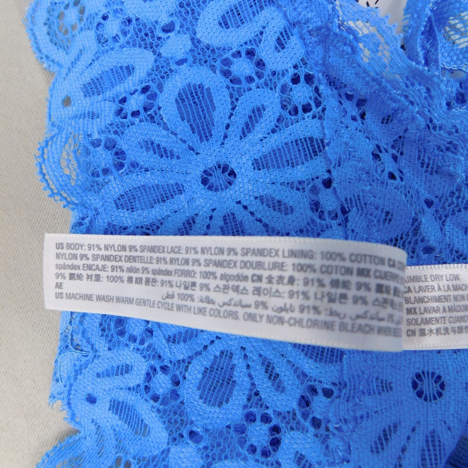 5pc Lot Jenni Nylon Floral Stretch Lace Everyday Thong Panties Plus Size Multi