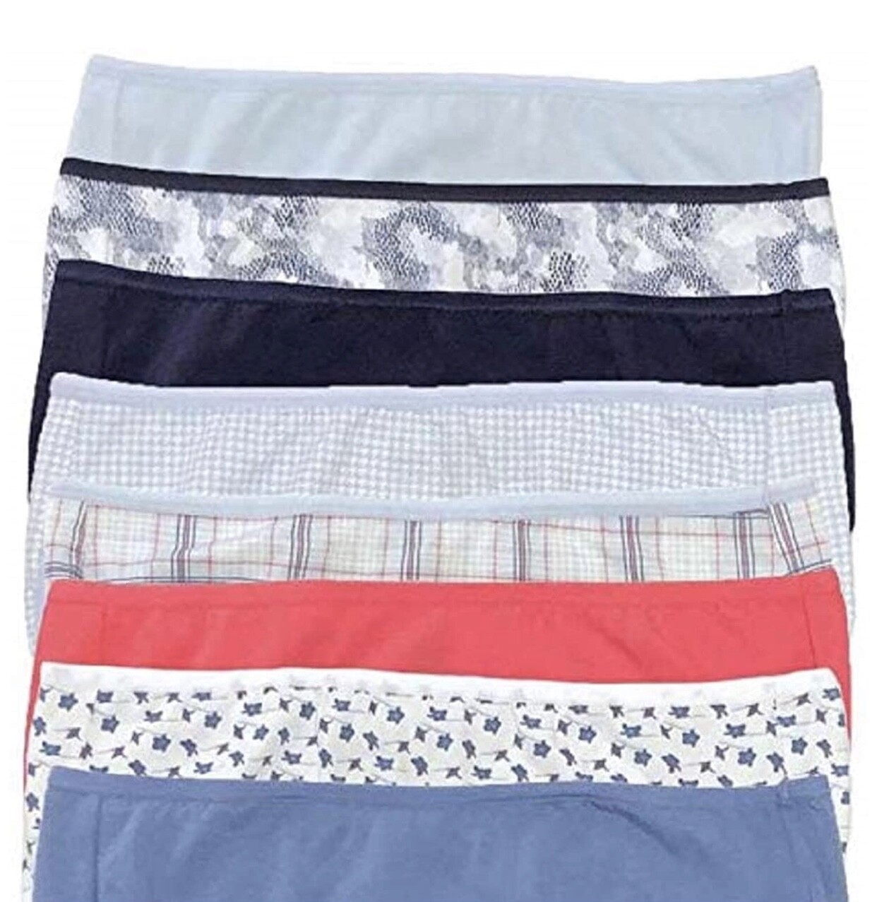 Felina, 8 Pk Cotton Modal Basic Women’s High-Waist Briefs (Choose Size, Pattern)