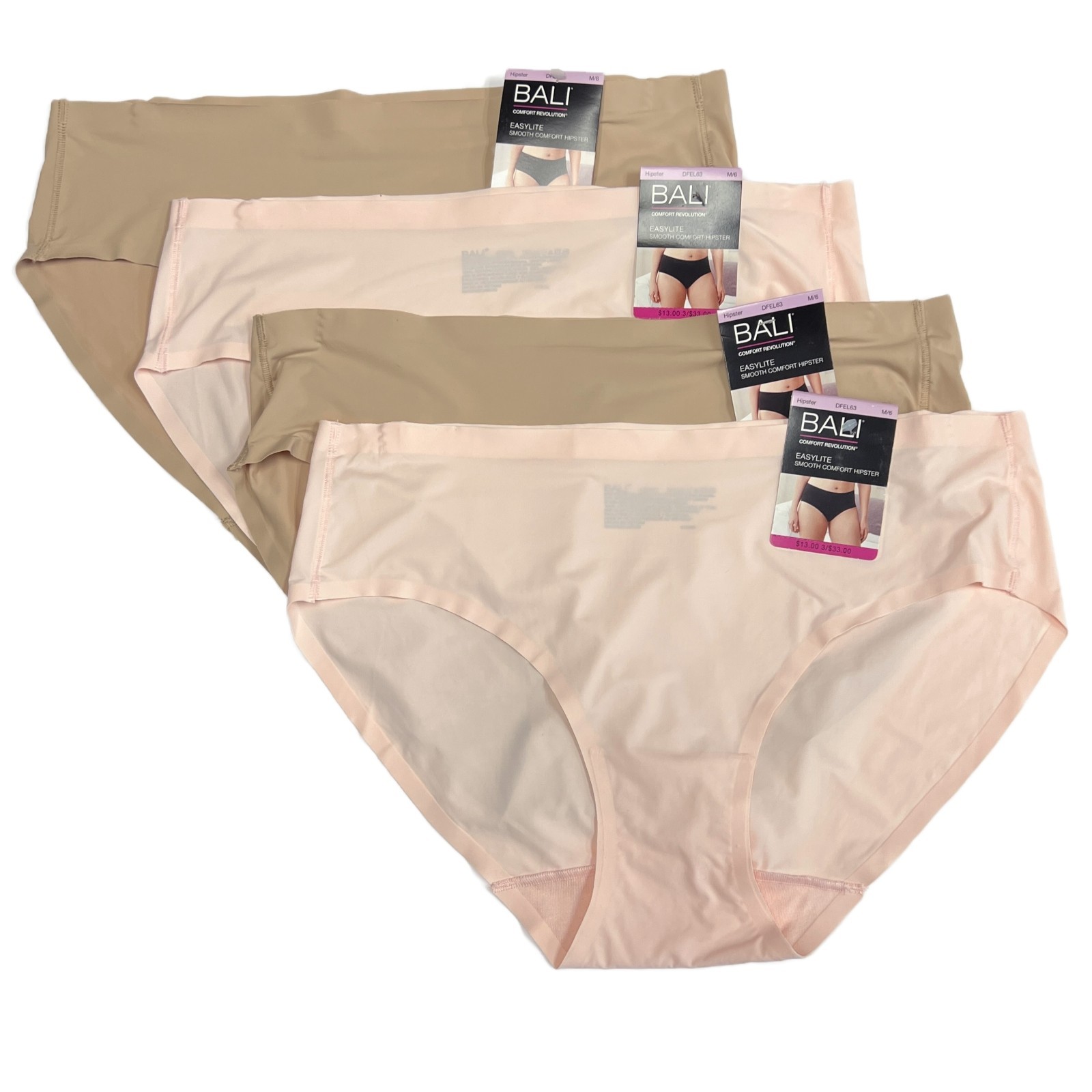Bali Easylite Hipster Panty M 6 MEDIUM 4 Pack Panties DFEL63 Seamless Underwear