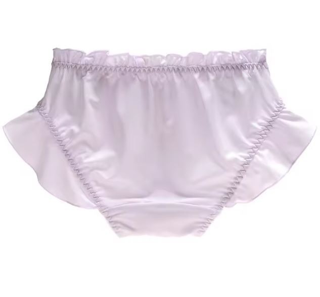 Luxury soft silky feel satin knickers panties black lace bow ruffles UK 12 / L