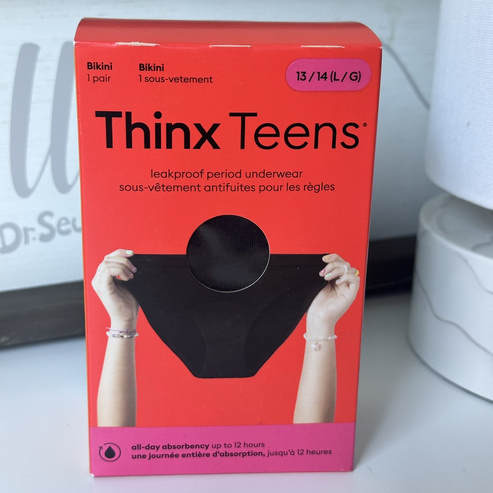 Thinx Teens Leakproof Period Underwear Bikini Black Size L 13/14 New 1 Pair