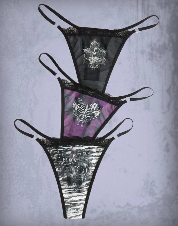 Womens Size 6-8-10-12-14-16 Gamer Gothic Anime Thong Knickers Underwear S M L XL