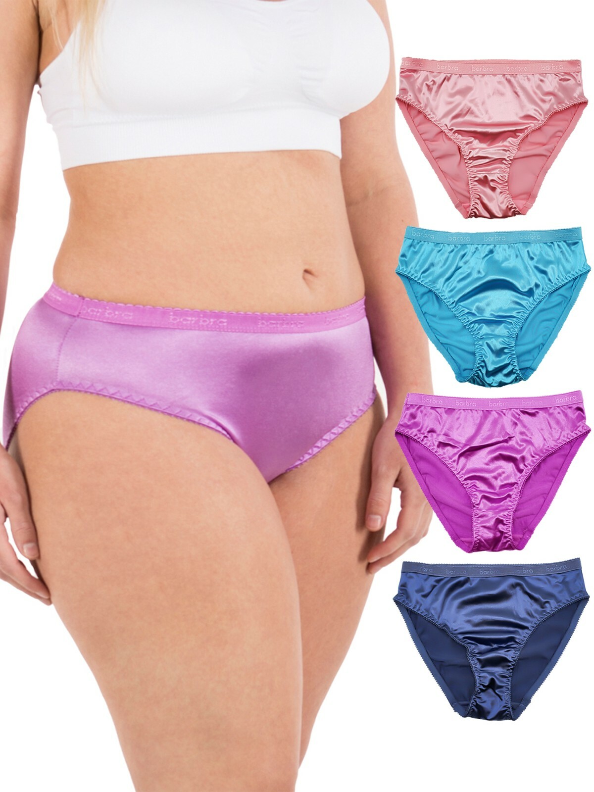 Womens Silky Sexy Satin Bikini Panties S – Plus Size Women Underwear Multi-Pack