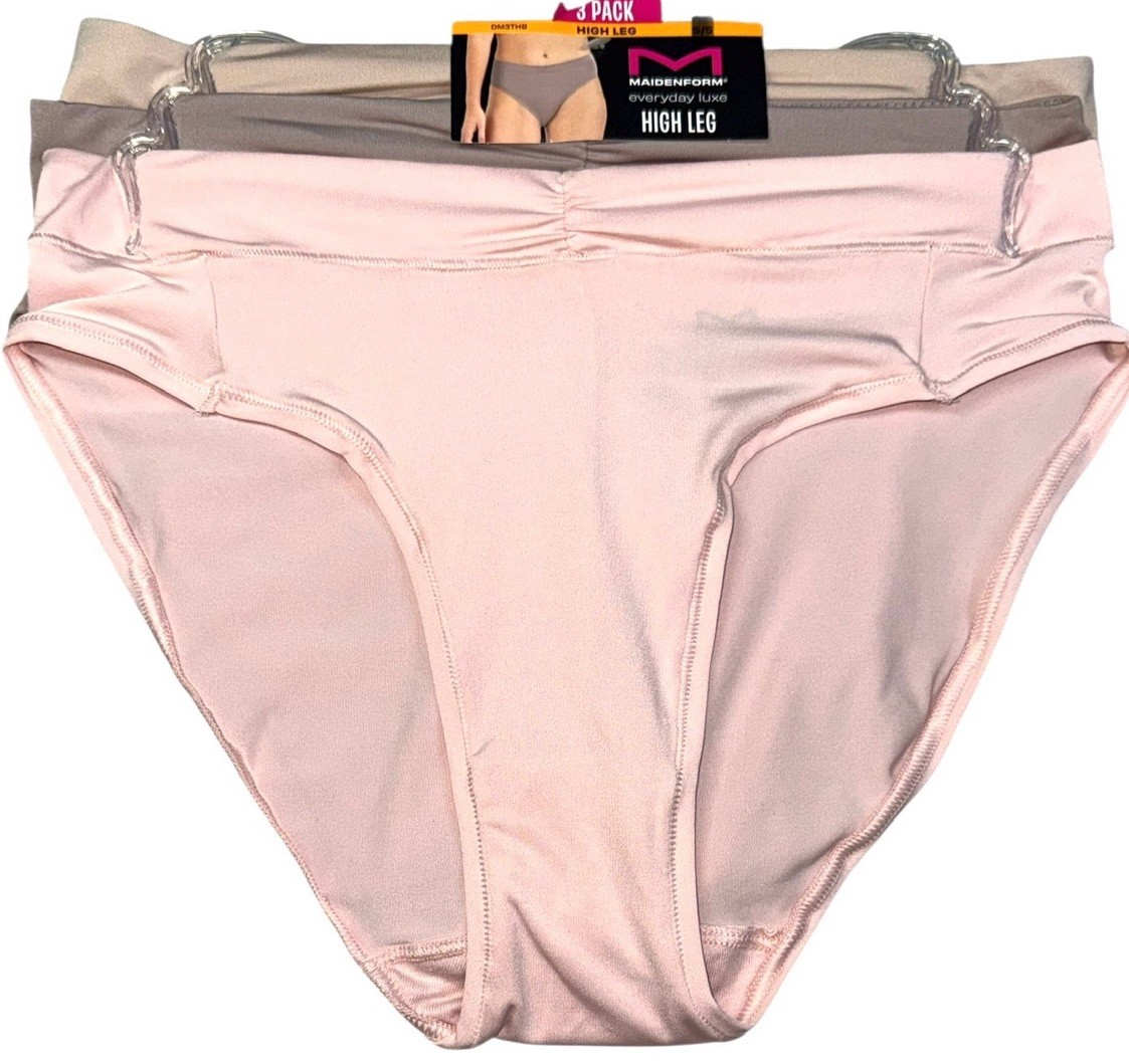 Maidenform 3-Pair Women’s High Leg Underwear Polyester Blend EVERYDAY LUXE S / 5