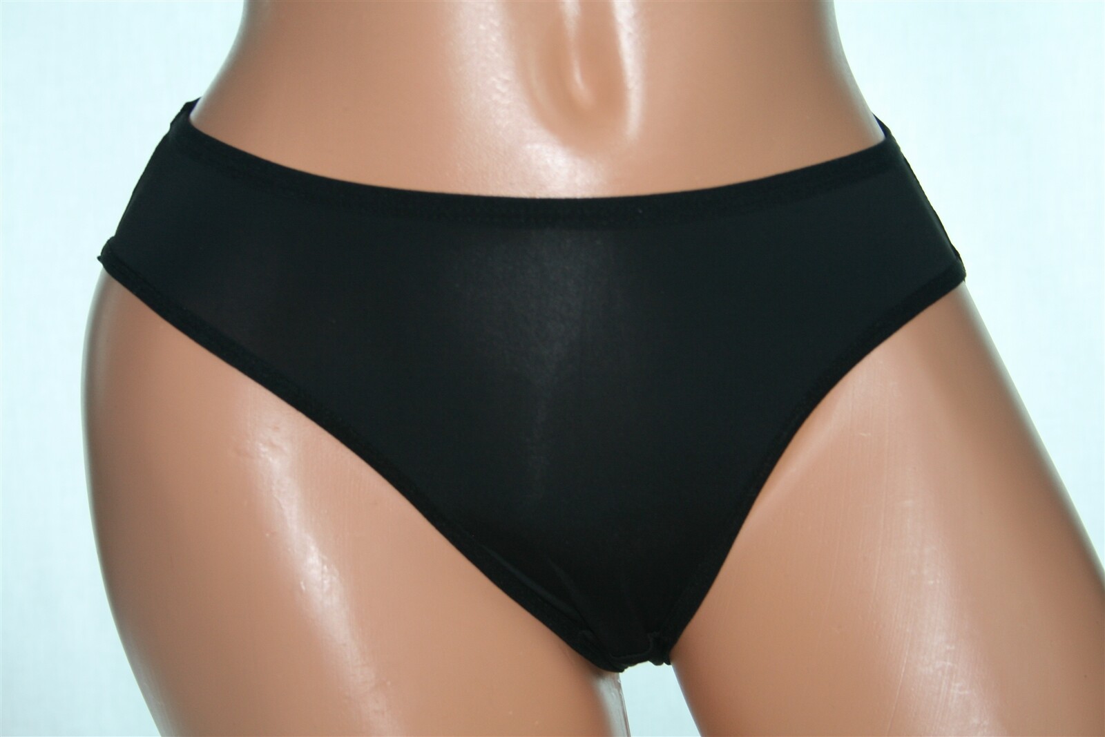 Black Hi-Cut Brief Panty That is a Bit Shiny Size S