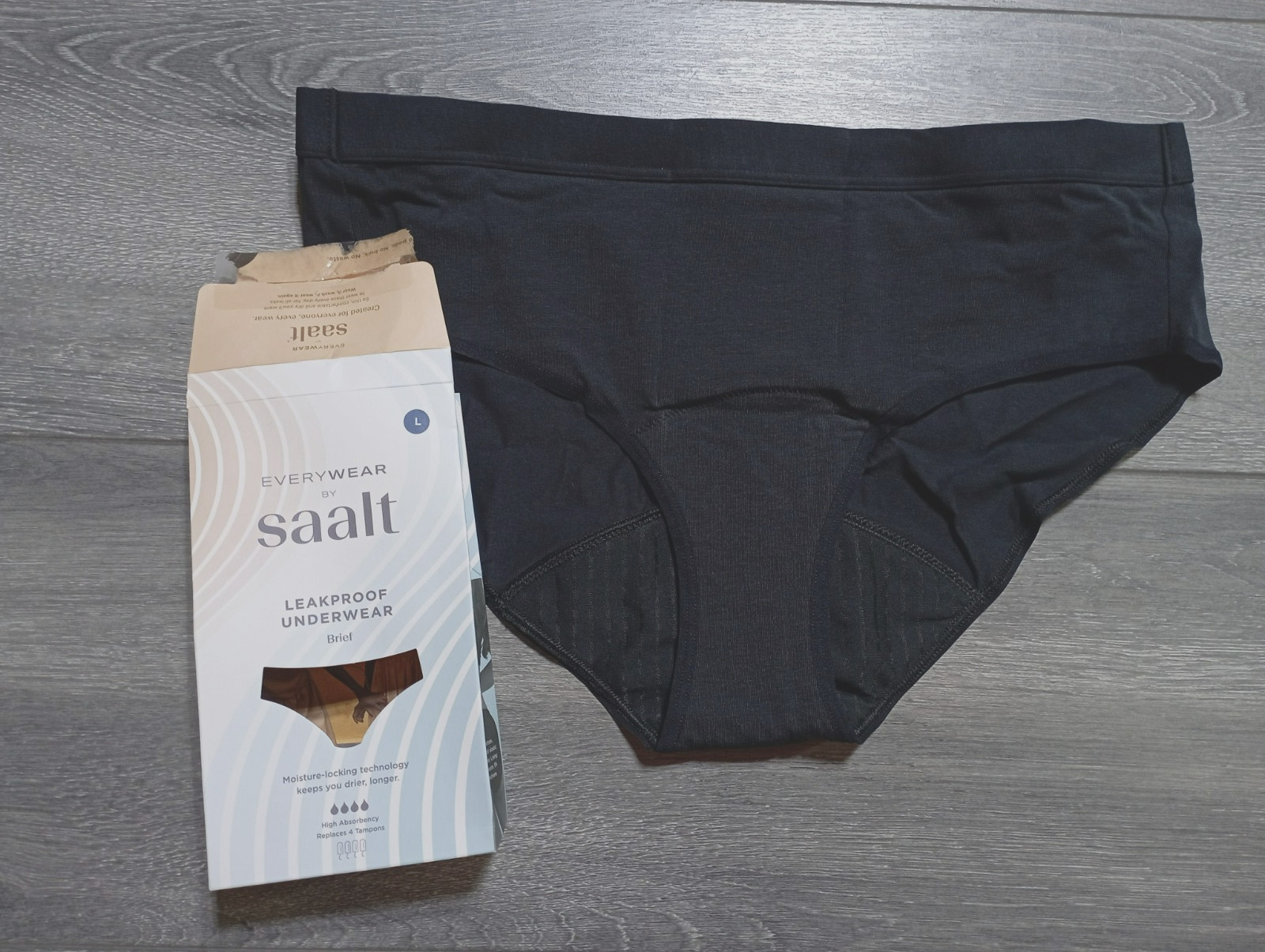 Everywear by SAALT Leakproof Underwear Brief Black Large