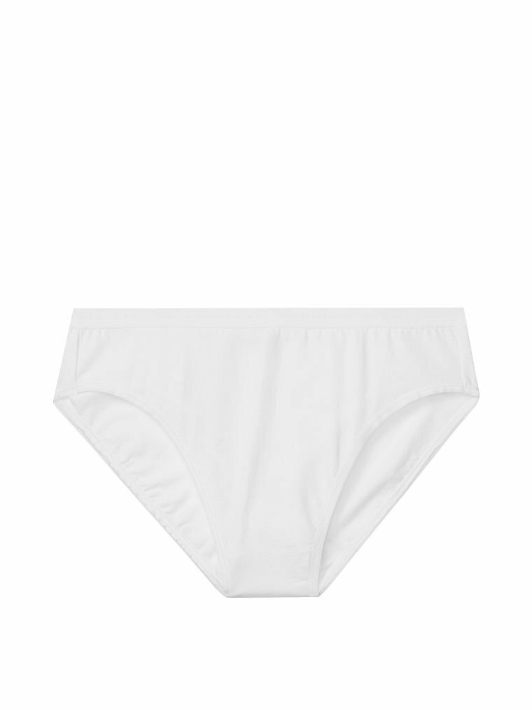 L All White Stretch Cotton Waist Victorias Secret High-Leg Waist Brief Pantie